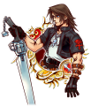 Leon: "A swordsman with a gunblade. His real name is Squall Leonhart."