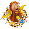 Cogsworth: "The Beast's majordomo. He became a clock when an enchantress put a spell on the castle."