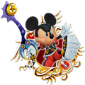 Mickey Mouse (alt: A): "King of Disney Castle and Keyblade Master. He meets Aqua /and fights Heartless/ in the realm of darkness."