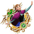 Anna: "A /daring/, caring, optimistic, and determined girl. She sets out on a dangerous mission to save her /older/ sister, Elsa."