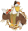Launchpad McQuack: "Scrooge's big-hearted, fearless, and dim chauffer & personal pilot." (DuckTales)
