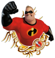 Mr. Incredible, "Bob": "A superhero with incredible strength and durability. / His family lives anything but a normal life."