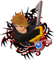 Roxas (alt: Hooded, Dual Wield): "The 13th member of Organization XIII. A Keyblade wielder filled with darkness. / After a mission, Roxas and his friends Axel and Xion like to relax over sea-salt ice cream."